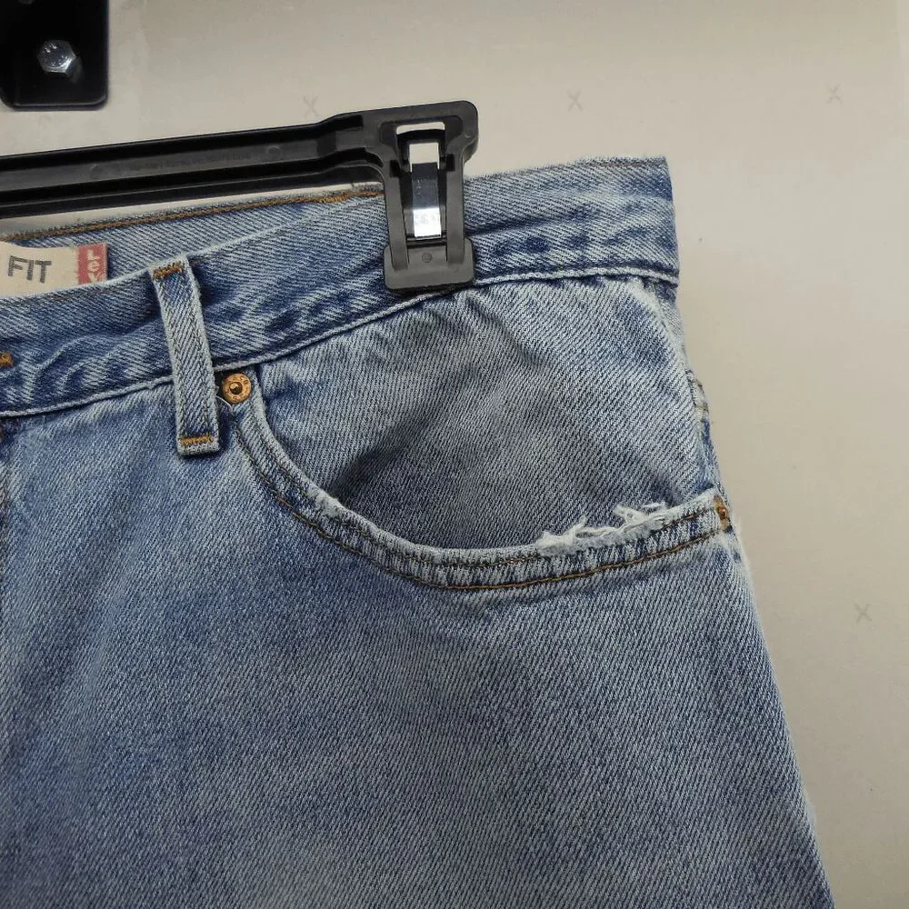 Levis 550 Men's Light Wash Thrashed Red Tab Relaxed Fit Jeans 38x34